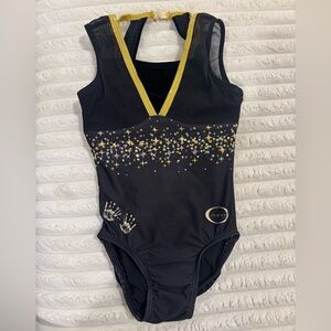 Chalk Warrior Leotard with Gold and Black Design